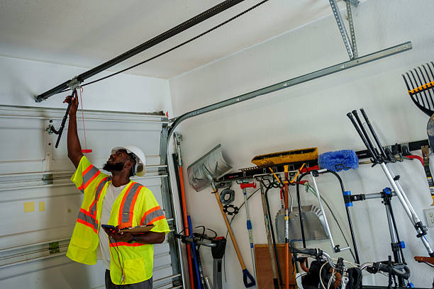 Professional Garage Door Panel Replacement technician working in Union, NJ